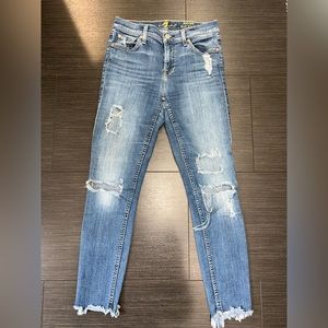 Size 26 7 for all Mankind distressed jeans.